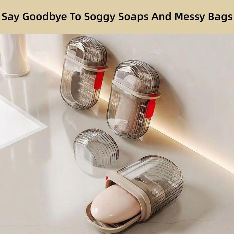 Travel Soap Case Transparent Leakproof Soap Container with Lid Portable Bar Soap Holder for Traveling Bathroom Shower Gym School Camping Vacation Outdoor