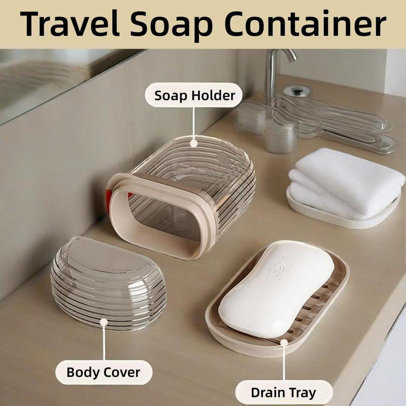 Travel Soap Case Transparent Leakproof Soap Container with Lid Portable Bar Soap Holder for Traveling Bathroom Shower Gym School Camping Vacation Outdoor