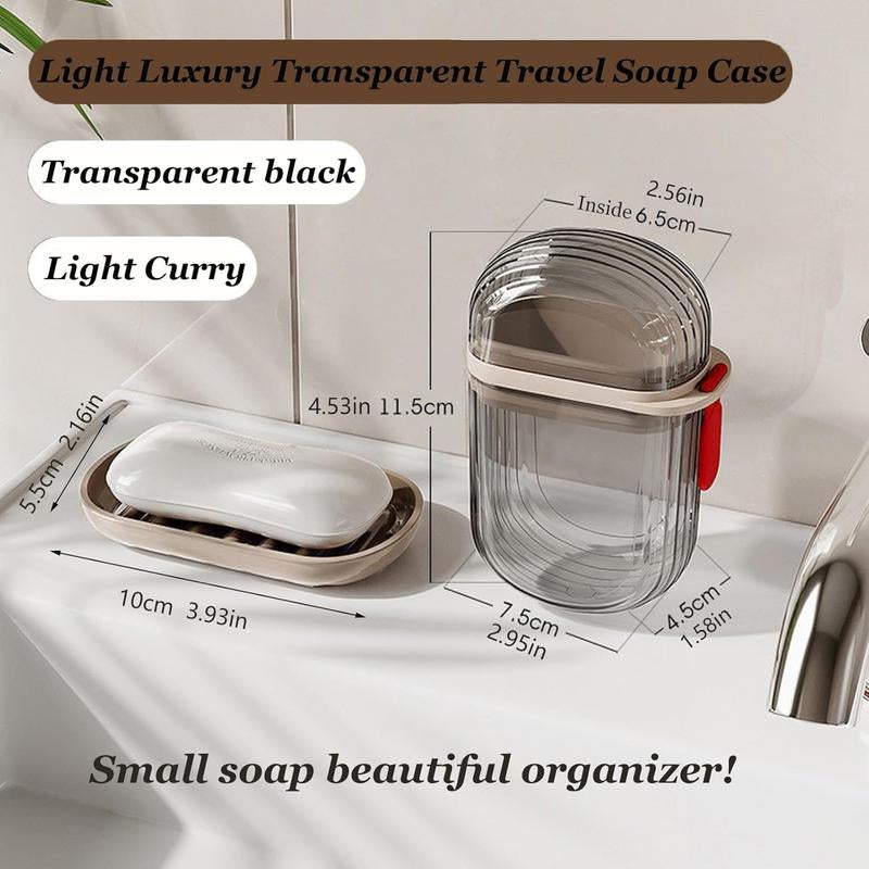 Travel Soap Case Transparent Leakproof Soap Container with Lid Portable Bar Soap Holder for Traveling Bathroom Shower Gym School Camping Vacation Outdoor